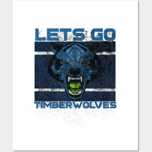 LETS GO TIMBERWOLVES! washed and worn look! Active Posters and Art